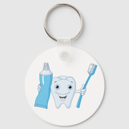 Tooth And Toothbrush Keychain キーホルダー (正面)