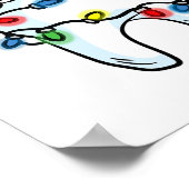 Tooth Christmas Light Santa Hat Dentist Dental Hyg ポスター (角)