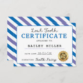 Tooth Fairy 失った Tooth Certification印刷可能 招待状 (正面/裏面)