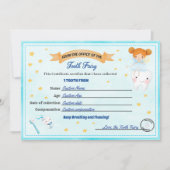Tooth Fairy Certificate - Lost Tooth Receipt 招待状 (正面)
