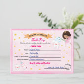 Tooth Fairy Certificate - Lost Tooth Receipt 招待状 (スタンド正面)