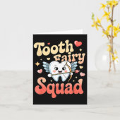 Tooth Fairy Squad Cute Cud Tooth Retro Dental Humo カード (黄色い花)