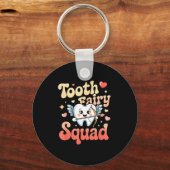Tooth Fairy Squad Cute Cud Tooth Retro Dental Humo キーホルダー (正面)