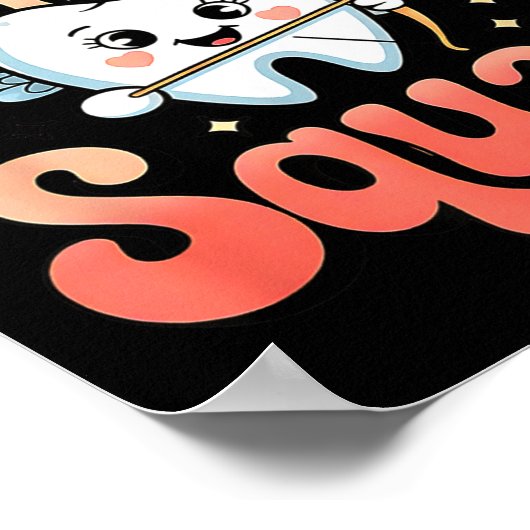 Tooth Fairy Squad Cute Cud Tooth Retro Dental Humo ポスター (角)