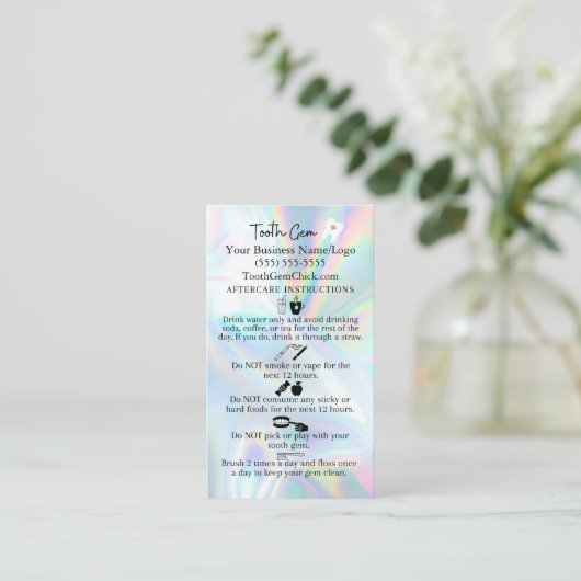 Tooth Gemアフターケア指示カード 名刺 (スタンド正面)