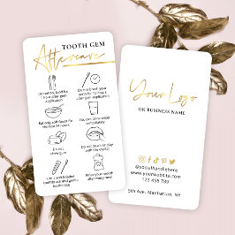 Tooth Gem After 気に Instructions白と金ゴールド 名刺