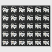 Tooth-gether Funny Tooth Pun Dark BG ラッピングペーパー (フラット)