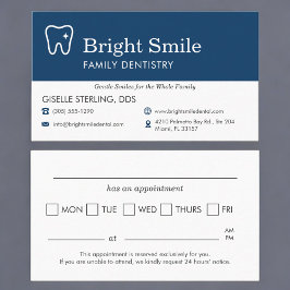 Tooth Icon Dental Appointment Reminder 名刺