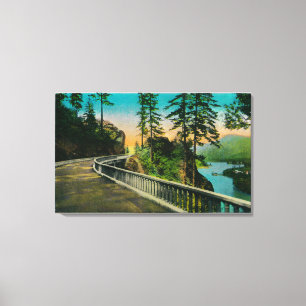 Tooth Rock on Columbia RiverまたはOR キャンバスプリント