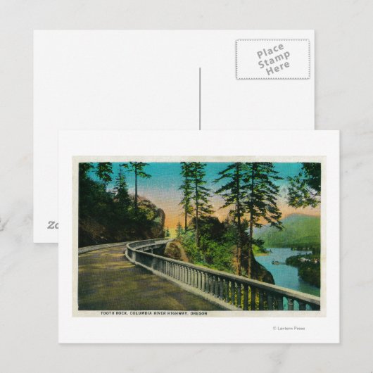 Tooth Rock on Columbia RiverまたはOR ポストカード (正面/裏面)
