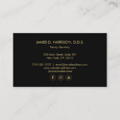 Tooth Sketchロゴブラック/金ゴールド歯科医 名刺 (裏面)