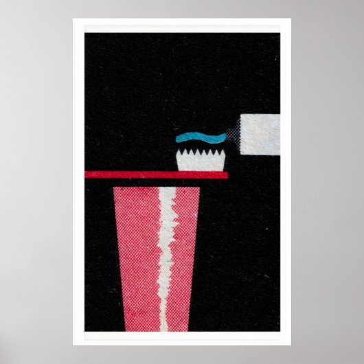 Toothbrush Matchbox Print Vintage Eastern Europe ポスター (正面)