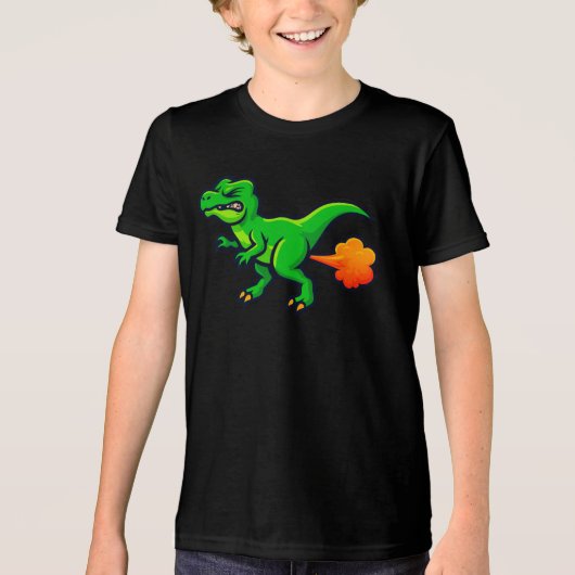 Tootin' T-Rex Funny Dino Fart トライブレンドＴシャツ (正面)