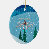 TOPスキーの女の子と混乱しない セラミックオーナメント (右)