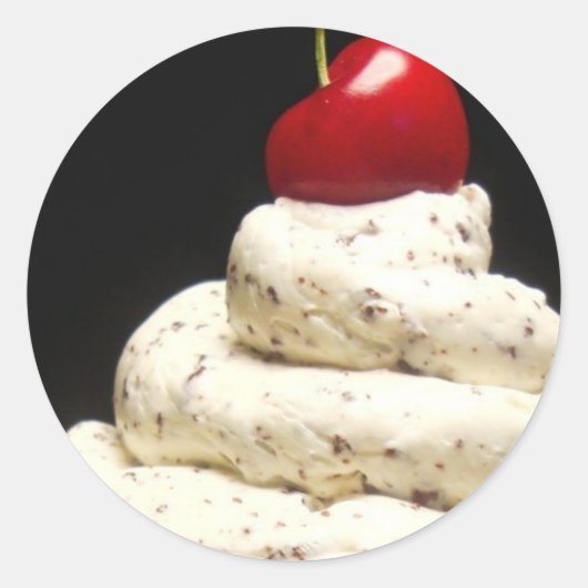 Topステッカーにさくらんぼを付けて ラウンドシール (正面)