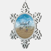 TOPバレーボールガール スノーフレークピューターオーナメント (右)