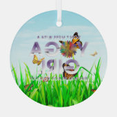 TOPヨガガガールグラスオーナメントと混乱しない ガラスオーナメント (裏面)