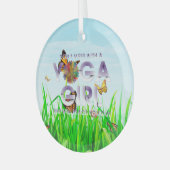 TOPヨガガガールグラスオーナメントと混乱しない ガラスオーナメント (正面左)