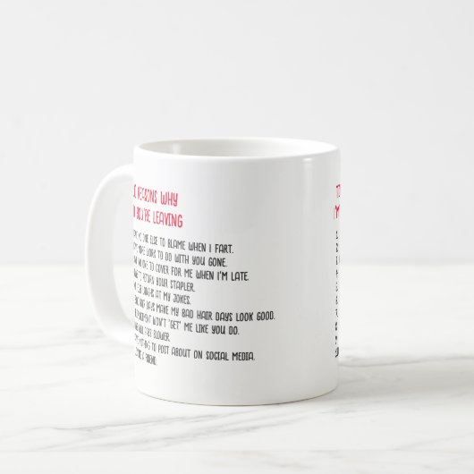 Top10私があなたは別れを悲しむ理由離れTop10 コーヒーマグカップ (正面左)