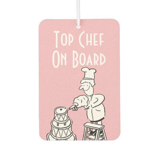 Top おもしろい Chef Cartoon カーエアーフレッシュナー (正面)