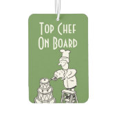 Top おもしろい Chef Cartoon.ケーキメーカー カーエアーフレッシュナー (裏面)