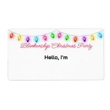 Top 縁ど Christmas Lights紙ラベル名タグ