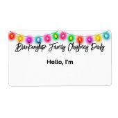 Top 縁ど Christmas Lights紙ラベル名タグ ラベル (正面)