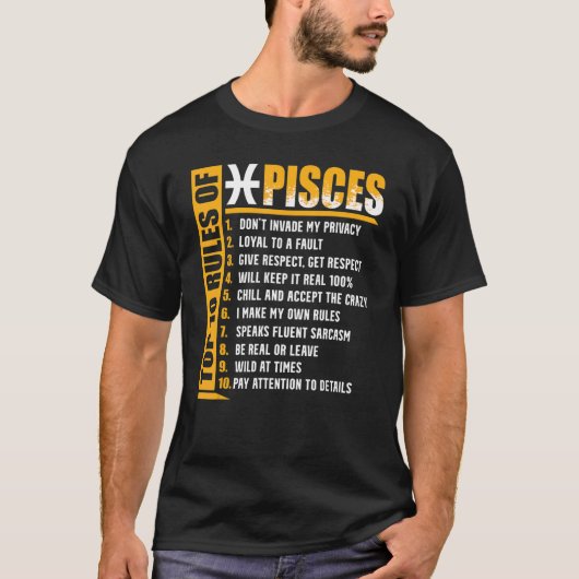 Top 10 Rules Of Pisces Zodiac Sign Tシャツ (正面)