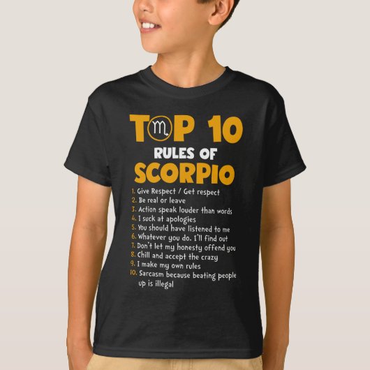 Top 10 Rules of Scorpio Birthday Gifts Tシャツ (正面)