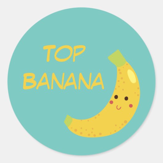 Top Banana Awardリボン ラウンドシール (正面)