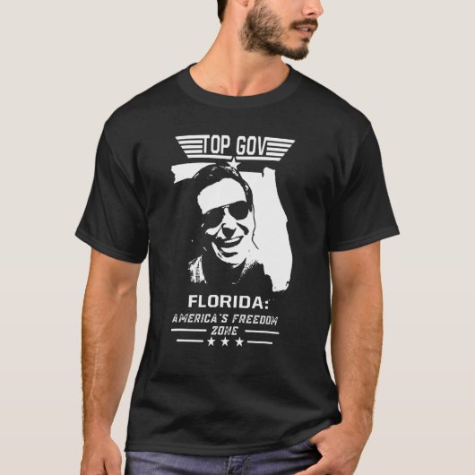 Top Gov Ron Desantis Florida America's Freedom Zon Tシャツ (正面)