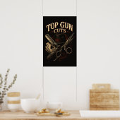 Top Gun Cuts Gangster Logo ポスター (キッチン)