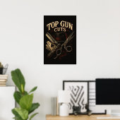 Top Gun Cuts Gangster Logo ポスター (ホームオフィス)