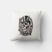 Top Hatでスカルを笑う クッション (正面)