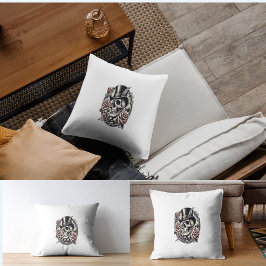 Top Hatでスカルを笑う クッション