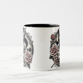 Top Hatでスカルを笑う ツートーンマグカップ (中央)