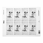 Top Hat クール Cat Etching フェイク Canvas Labels ラベル (フルシート)