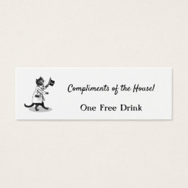Top Hat Cat Editable Free Drink Ticket Vintage Art