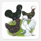 Top Hat Chicken Quartet スクエアシール (正面)