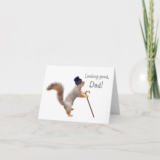 Top Hat Father's Day Cardのリス カード (正面)
