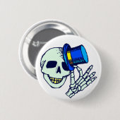 Top Hat Skeletonボタン 缶バッジ (正面&裏面)