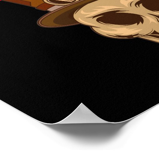 Top Hat Thunder_CoveのSteampunkスカル ポスター (角)