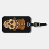 Top Hat Thunder_CoveのSteampunkスカル ラゲッジタグ (正面横)