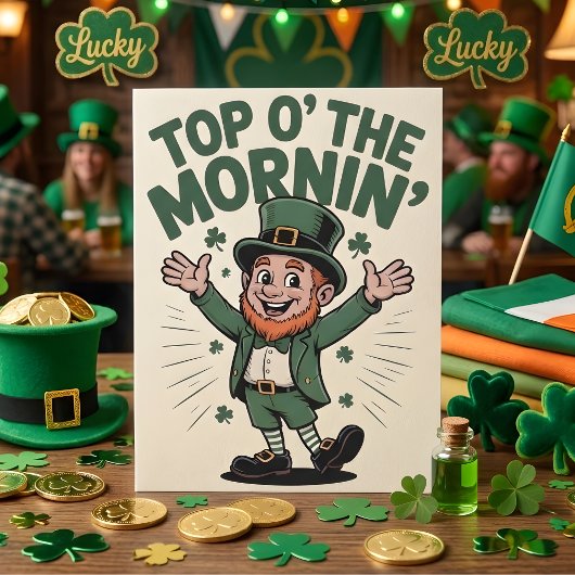 Top O The Mornin Shamrock Party Design シーズンカード