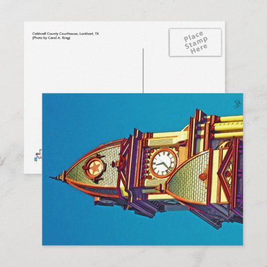 Top Of Caldwell County Courthouse, Lockhart, TX. ポストカード (正面/裏面)