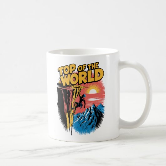 Top of the World Rock Climbing Design コーヒーマグカップ (右)