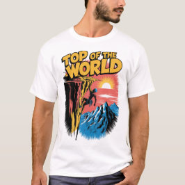 Top of the World Rock Climbing Design Tシャツ