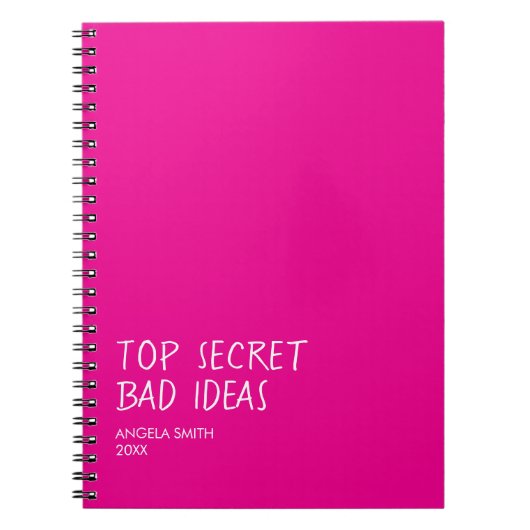 Top Secret Bad Ideas Notebook – Funny Dark Humor  ノートブック (正面)