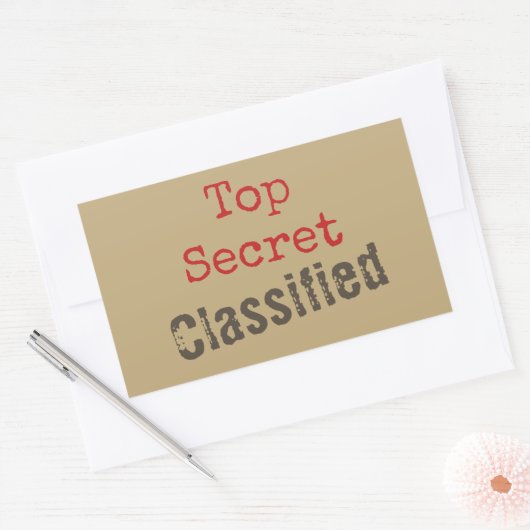 Top Secret Stickers 長方形シール (封筒)