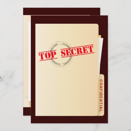 Top Secret Suplise Birthday Partyのカスタム招待状 招待状 (正面/裏面)